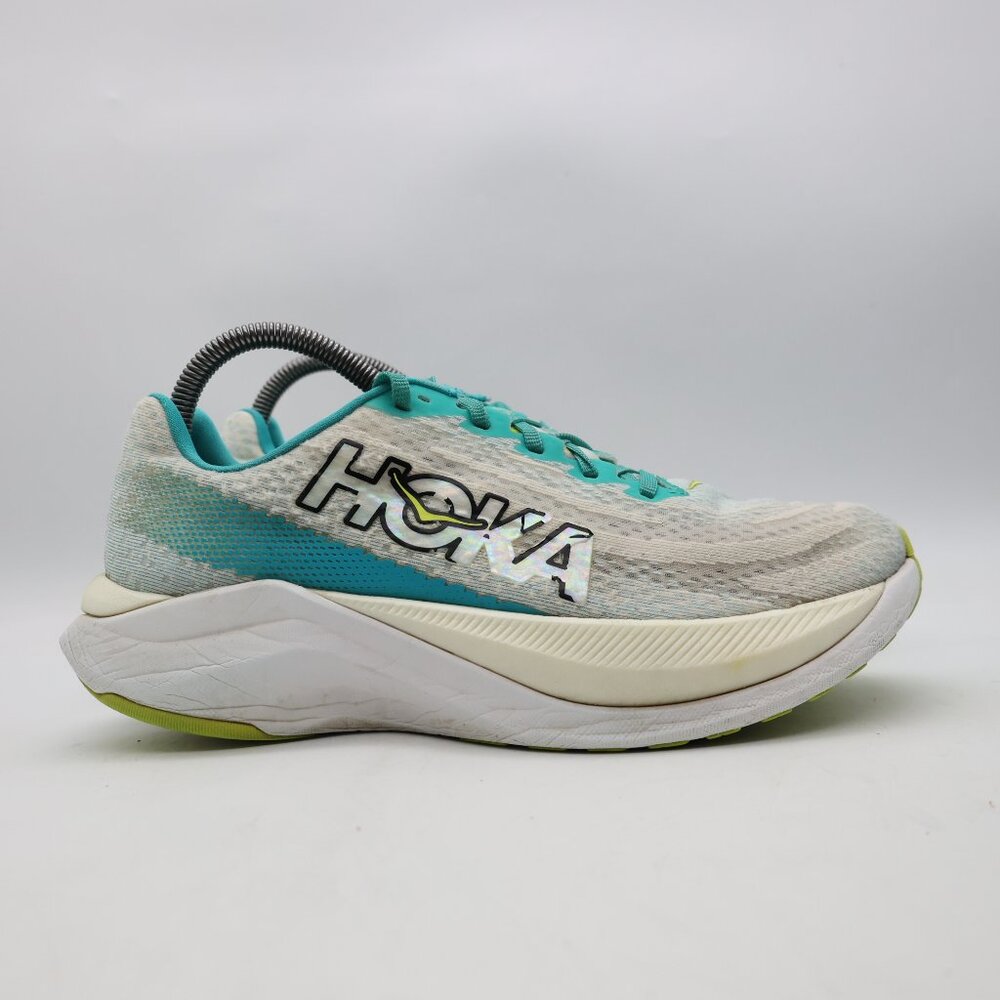 Hoka One One Mach X 1141451 WBGL Women's Size 8.5 B White Teal Running Shoes
